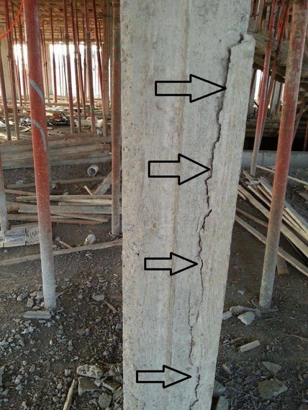 Causes of breaking the edges of the columns