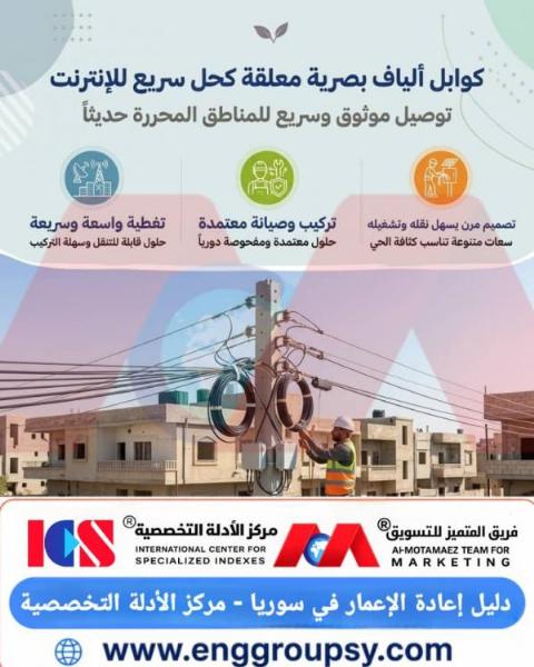 كوابل ألياف بصرية معلقة كحل سريع للإنترنت توصيل موثوق وسريع للمناطق المحررة حديثا